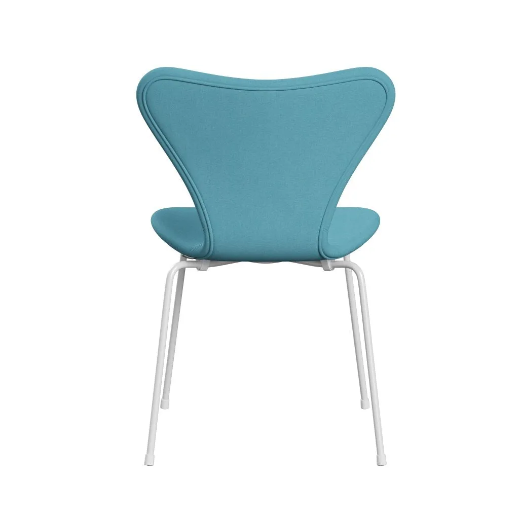 Fritz Hansen Series 7™ Chair Full Upholstery, White/Divina Turquoise Light