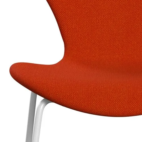 Fritz Hansen Series 7™ Chair Full Upholstery, White/Hallingdal Red/Orange