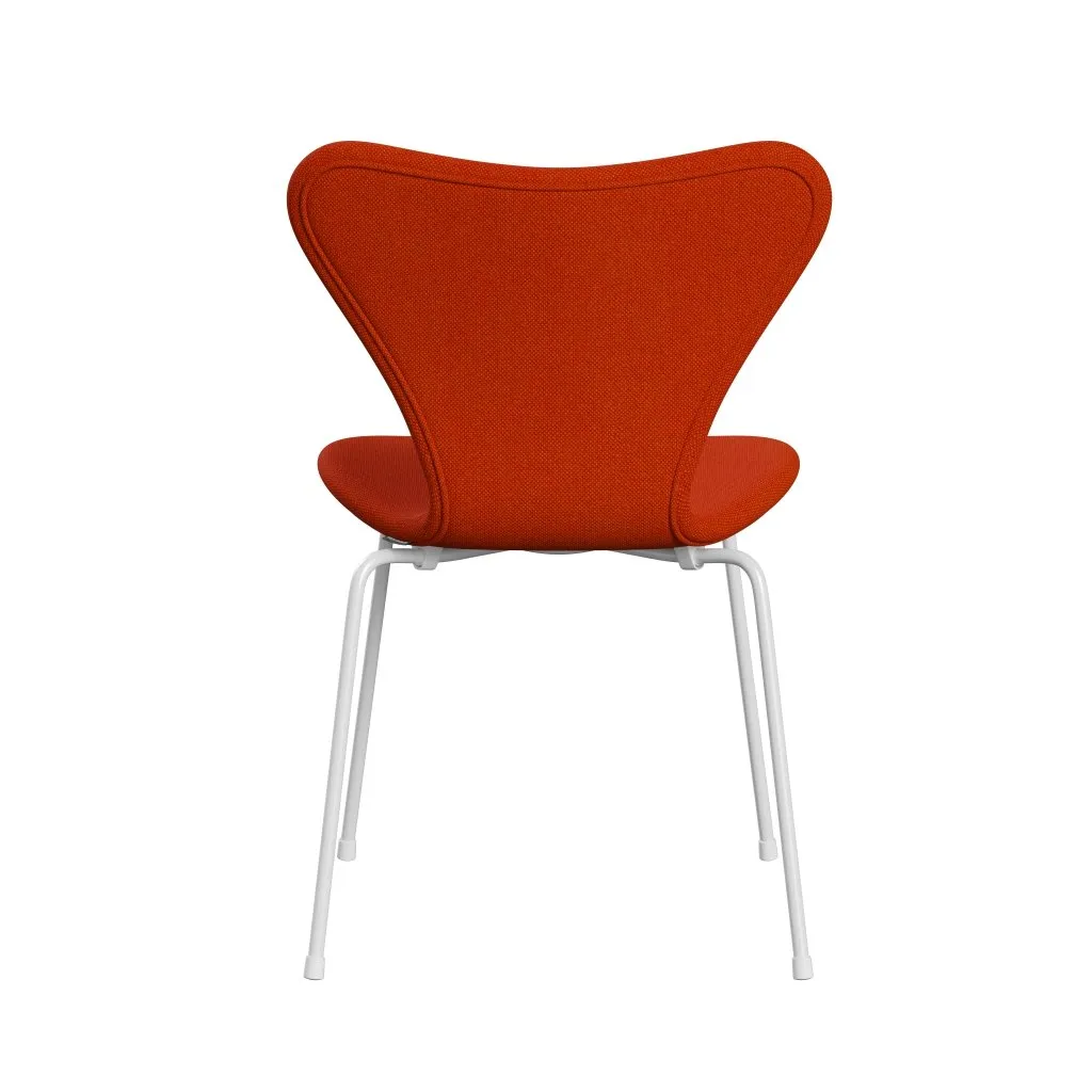 Fritz Hansen Series 7™ Chair Full Upholstery, White/Hallingdal Red/Orange