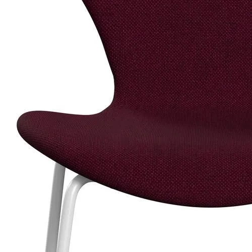 Fritz Hansen Series 7™ Chair Full Upholstery, White/Hallingdal Wine Red/Violet