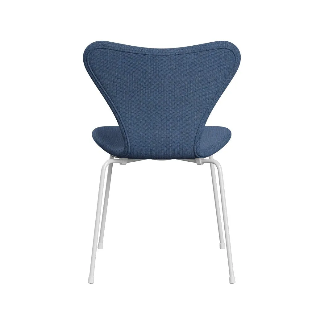 Fritz Hansen Series 7™ Chair Full Upholstery, White/Re Wool Blue/Natural
