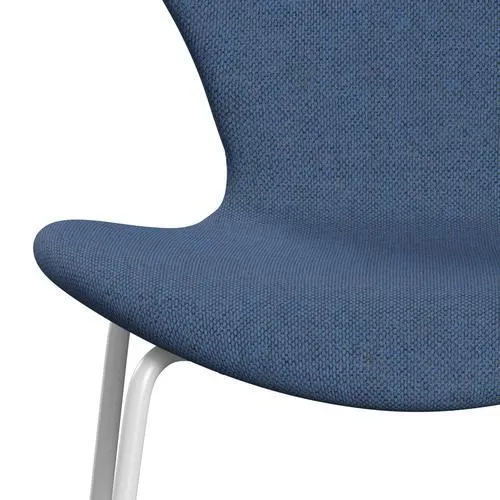 Fritz Hansen Series 7™ Chair Full Upholstery, White/Re Wool Blue/Natural