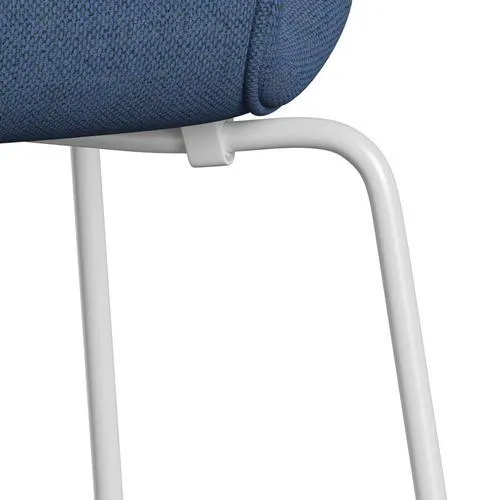 Fritz Hansen Series 7™ Chair Full Upholstery, White/Re Wool Blue/Natural