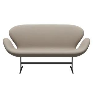 Fritz Hansen Swan™ Sofa 2 Seater, Black Lacquered/Comfort White Grey