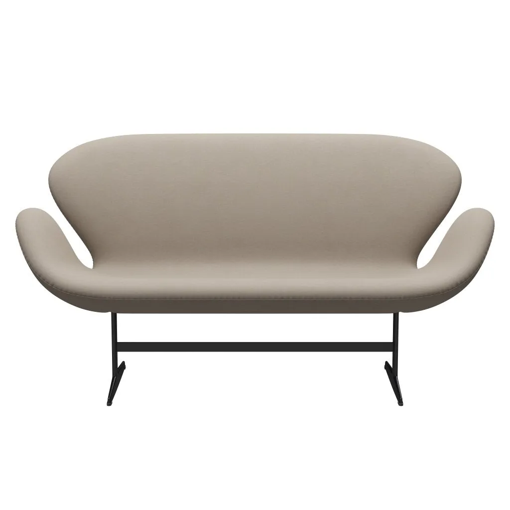 Fritz Hansen Swan™ Sofa 2 Seater, Black Lacquered/Comfort White Grey