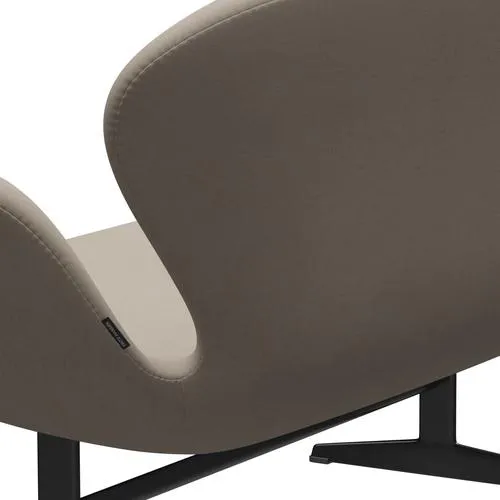 Fritz Hansen Swan™ Sofa 2 Seater, Black Lacquered/Comfort White Grey