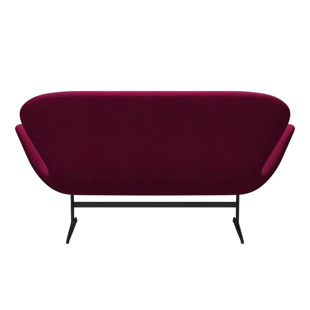 Fritz Hansen Swan™ Sofa 2 Seater, Black Lacquered/Divina Melange Lipstick Pink