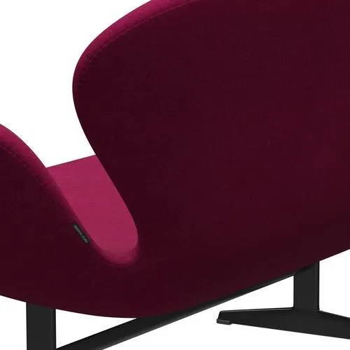 Fritz Hansen Swan™ Sofa 2 Seater, Black Lacquered/Divina Melange Lipstick Pink