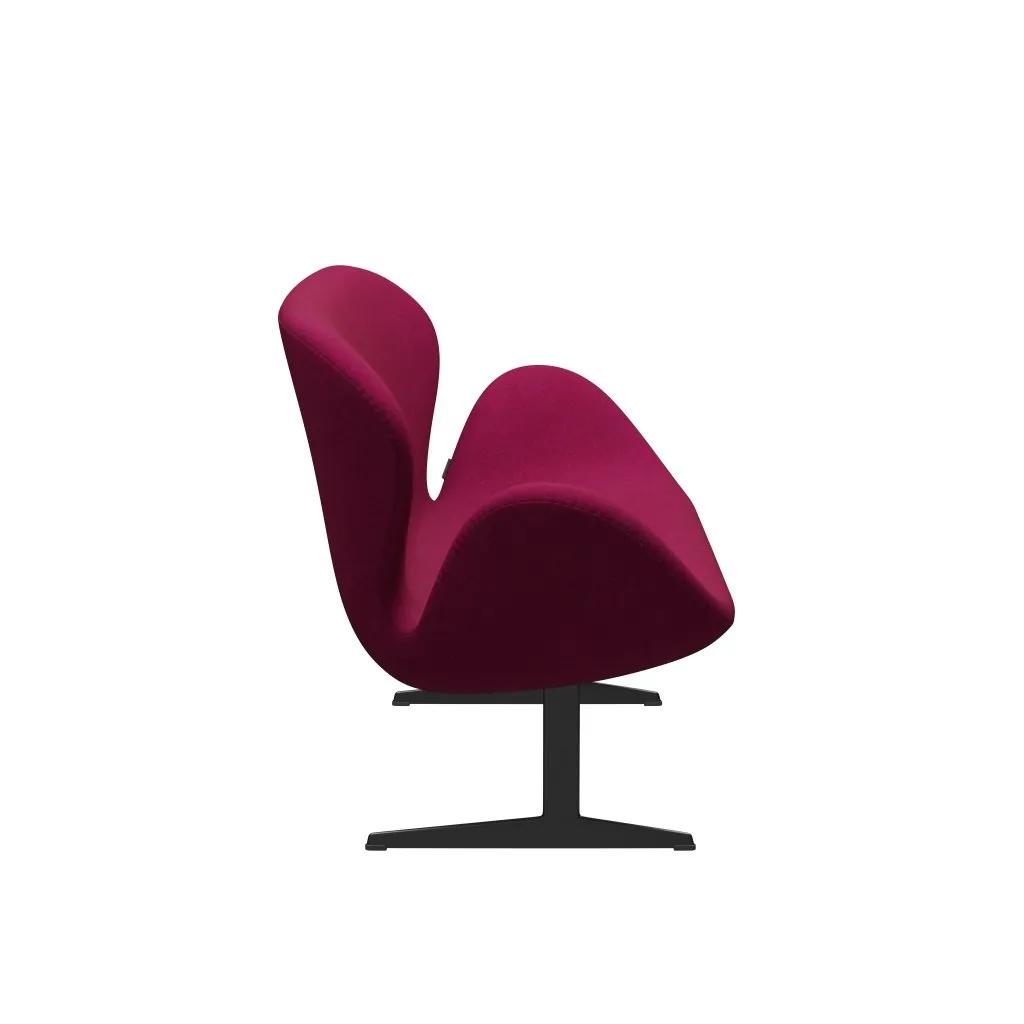 Fritz Hansen Swan™ Sofa 2 Seater, Black Lacquered/Divina Melange Lipstick Pink