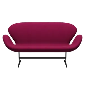 Fritz Hansen Swan™ Sofa 2 Seater, Black Lacquered/Divina Melange Lipstick Pink