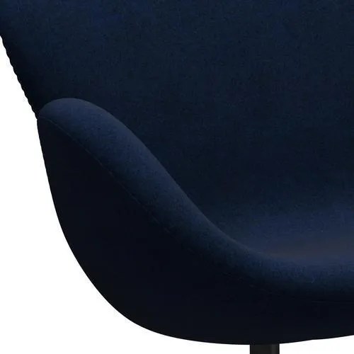 Fritz Hansen Swan™ Sofa 2 Seater, Black Lacquered/Divina Melange Navy Dark