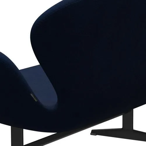 Fritz Hansen Swan™ Sofa 2 Seater, Black Lacquered/Divina Melange Navy Dark