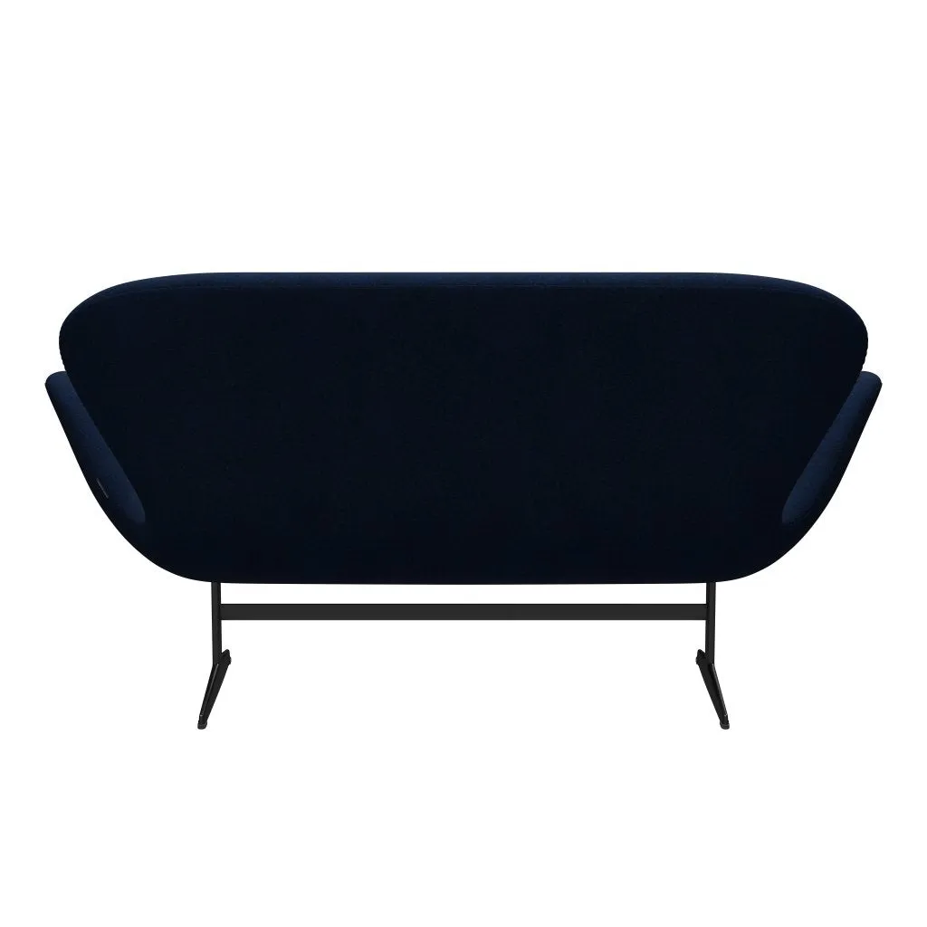 Fritz Hansen Swan™ Sofa 2 Seater, Black Lacquered/Divina Melange Navy Dark