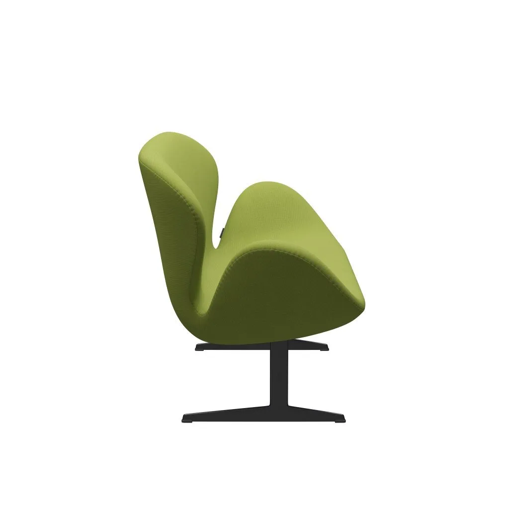 Fritz Hansen Swan™ Sofa 2 Seater, Black Lacquered/Fame Light Grass Green