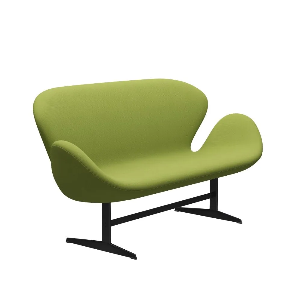 Fritz Hansen Swan™ Sofa 2 Seater, Black Lacquered/Fame Light Grass Green
