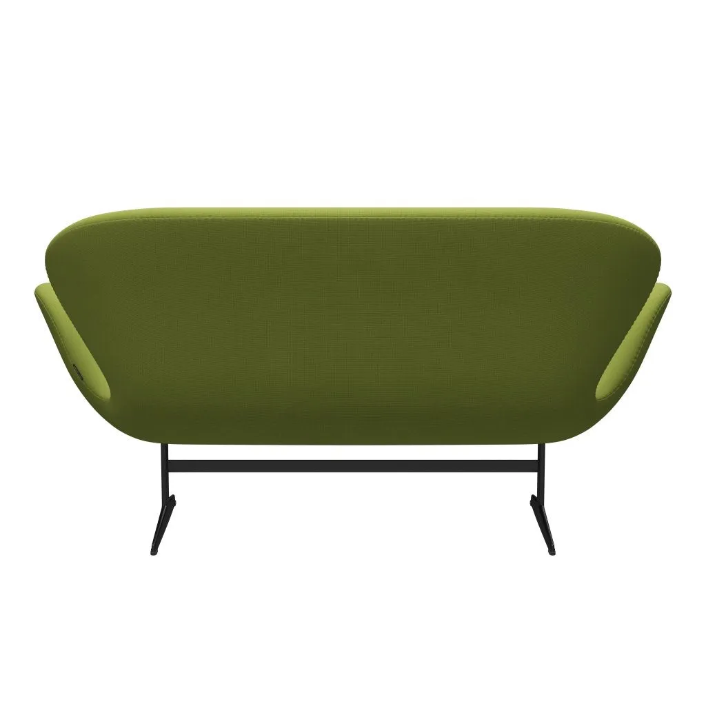 Fritz Hansen Swan™ Sofa 2 Seater, Black Lacquered/Fame Light Grass Green