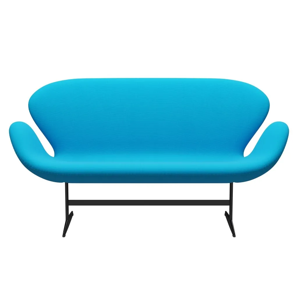 Fritz Hansen Swan™ Sofa 2 Seater, Black Lacquered/Fame Warm Turquoise