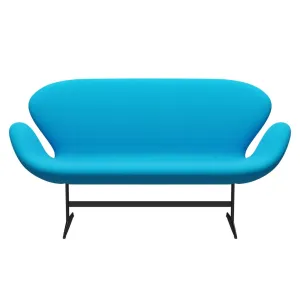 Fritz Hansen Swan™ Sofa 2 Seater, Black Lacquered/Fame Warm Turquoise
