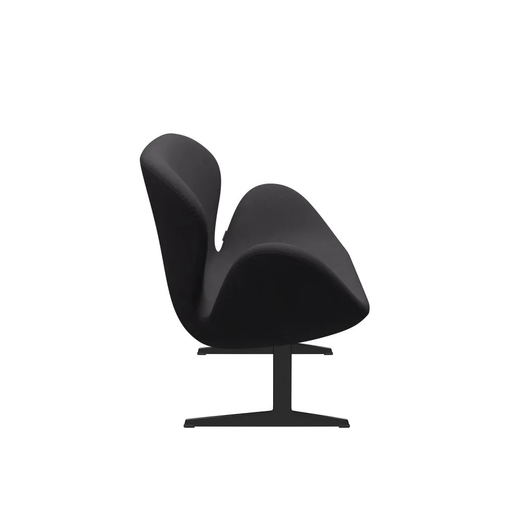 Fritz Hansen Swan™ Sofa 2 Seater, Black Lacquered/Fiord Black