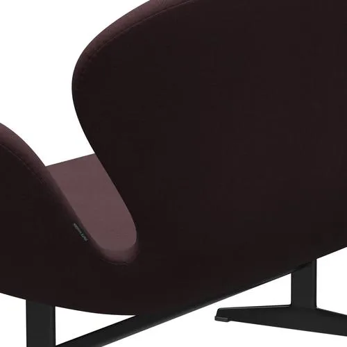 Fritz Hansen Swan™ Sofa 2 Seater, Black Lacquered/Fiord Burgundy
