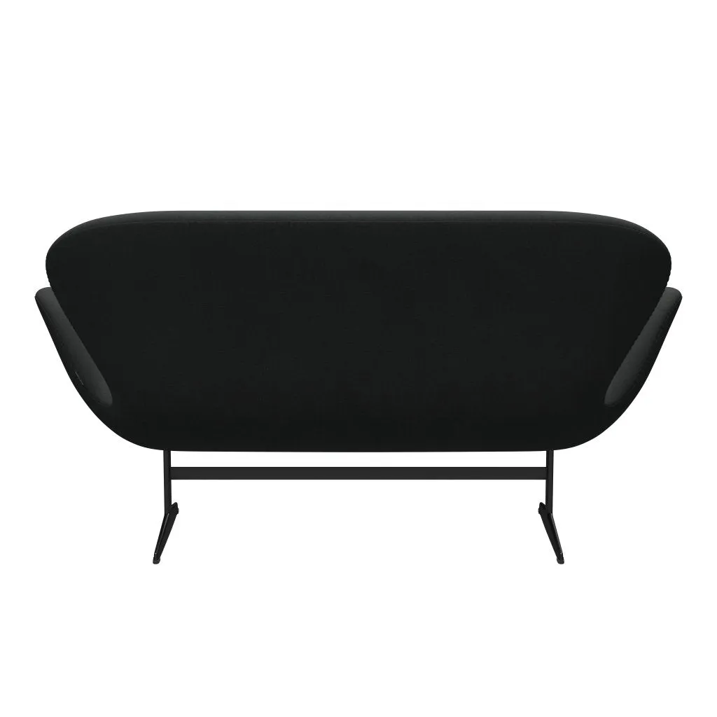 Fritz Hansen Swan™ Sofa 2 Seater, Black Lacquered/Fiord Charcoal Grey
