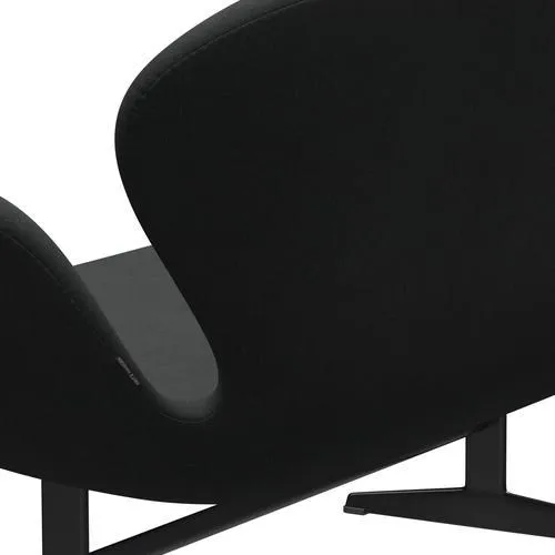 Fritz Hansen Swan™ Sofa 2 Seater, Black Lacquered/Fiord Charcoal Grey