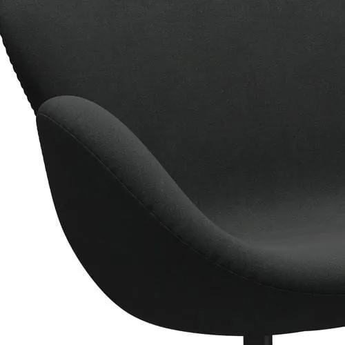 Fritz Hansen Swan™ Sofa 2 Seater, Black Lacquered/Fiord Charcoal Grey