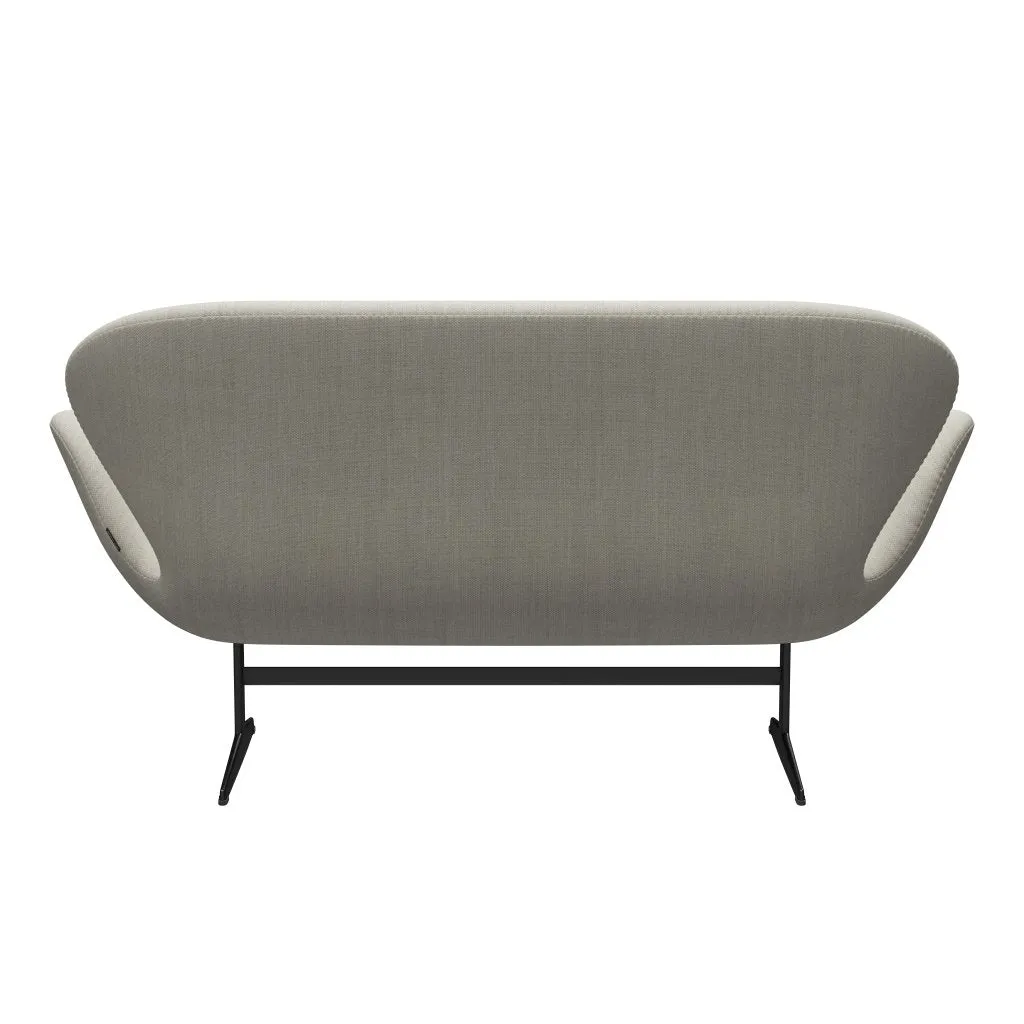 Fritz Hansen Swan™ Sofa 2 Seater, Black Lacquered/Fiord Grey