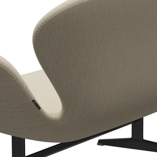 Fritz Hansen Swan™ Sofa 2 Seater, Black Lacquered/Fiord Natural Sand