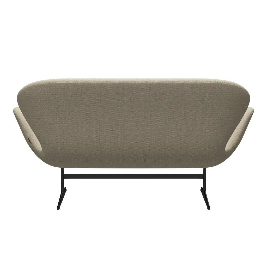 Fritz Hansen Swan™ Sofa 2 Seater, Black Lacquered/Fiord Natural Sand