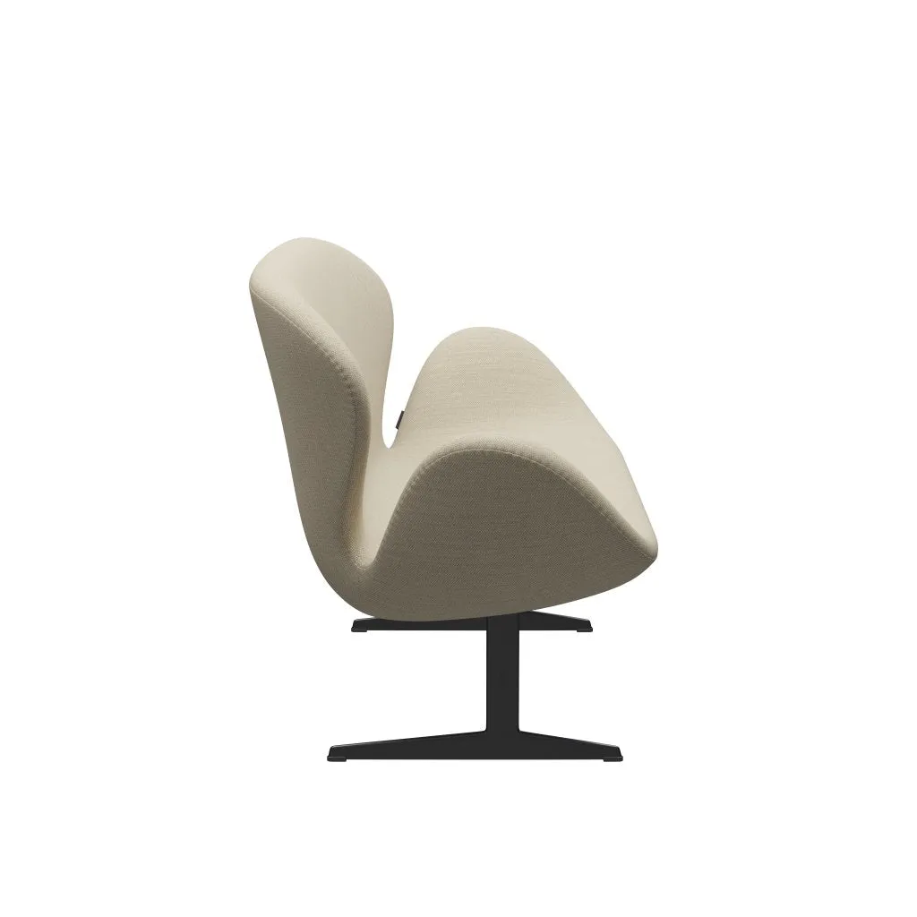 Fritz Hansen Swan™ Sofa 2 Seater, Black Lacquered/Fiord Natural Sand