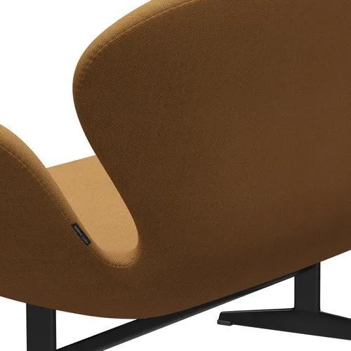 Fritz Hansen Swan™ Sofa 2 Seater, Black Lacquered/Fiord Orange