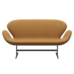 Fritz Hansen Swan™ Sofa 2 Seater, Black Lacquered/Fiord Orange