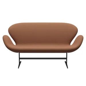 Fritz Hansen Swan™ Sofa 2 Seater, Black Lacquered/Fiord Peach