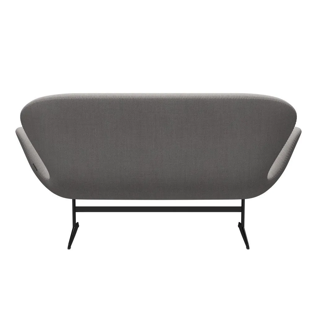 Fritz Hansen Swan™ Sofa 2 Seater, Black Lacquered/Fiord Stone/Stone