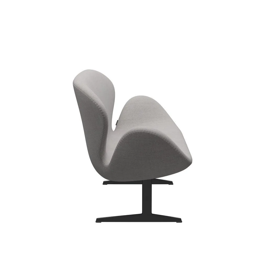 Fritz Hansen Swan™ Sofa 2 Seater, Black Lacquered/Fiord Stone/Stone