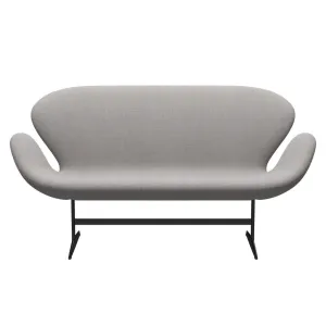Fritz Hansen Swan™ Sofa 2 Seater, Black Lacquered/Fiord Stone/Stone