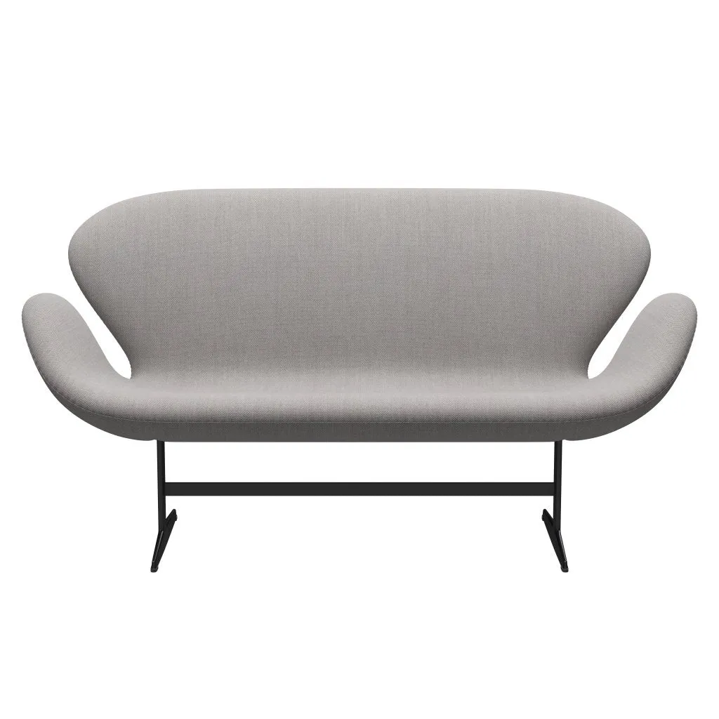 Fritz Hansen Swan™ Sofa 2 Seater, Black Lacquered/Fiord Stone/Stone