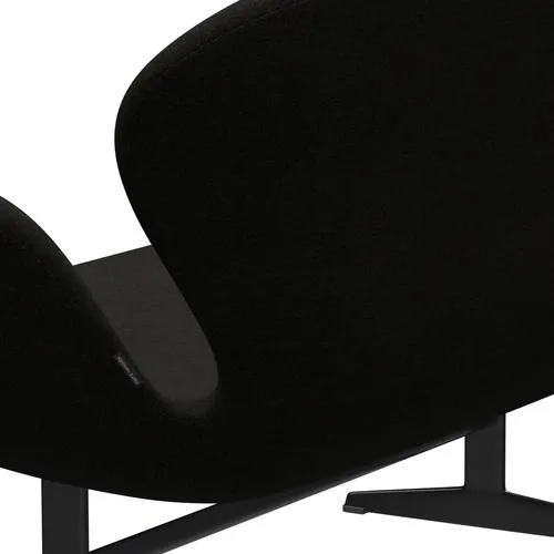 Fritz Hansen Swan™ Sofa 2 Seater, Black Lacquered/Hallingdal Brown/Dark Grey