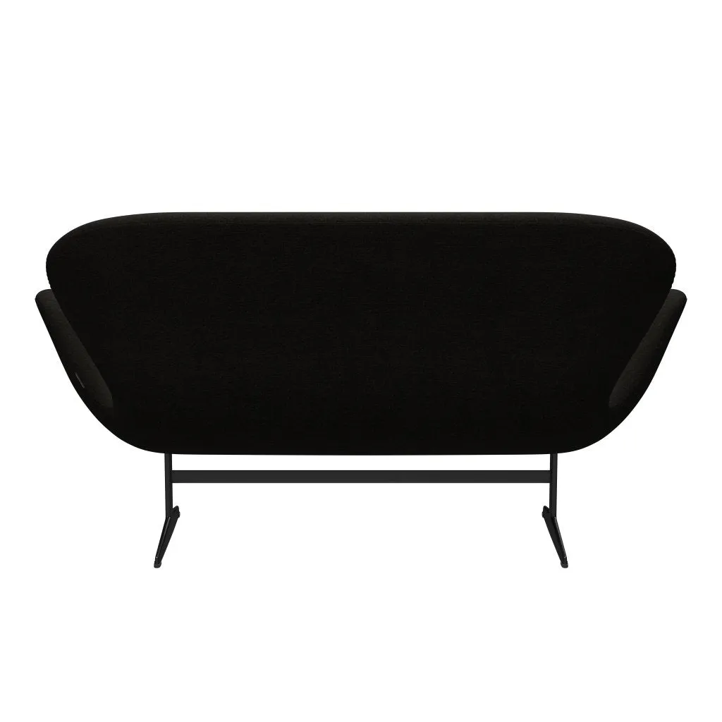 Fritz Hansen Swan™ Sofa 2 Seater, Black Lacquered/Hallingdal Brown/Dark Grey