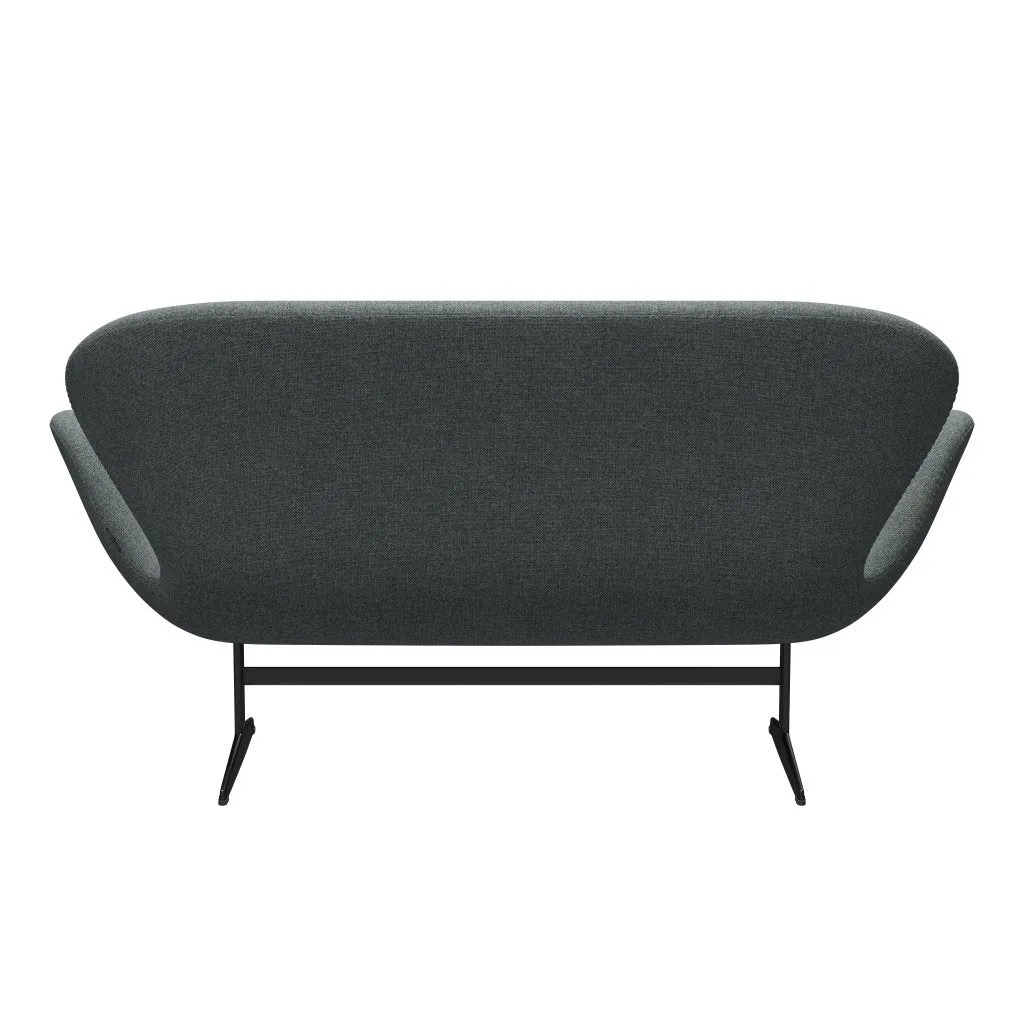 Fritz Hansen Swan™ Sofa 2 Seater, Black Lacquered/Hallingdal Grey