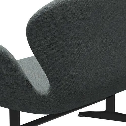 Fritz Hansen Swan™ Sofa 2 Seater, Black Lacquered/Hallingdal Grey