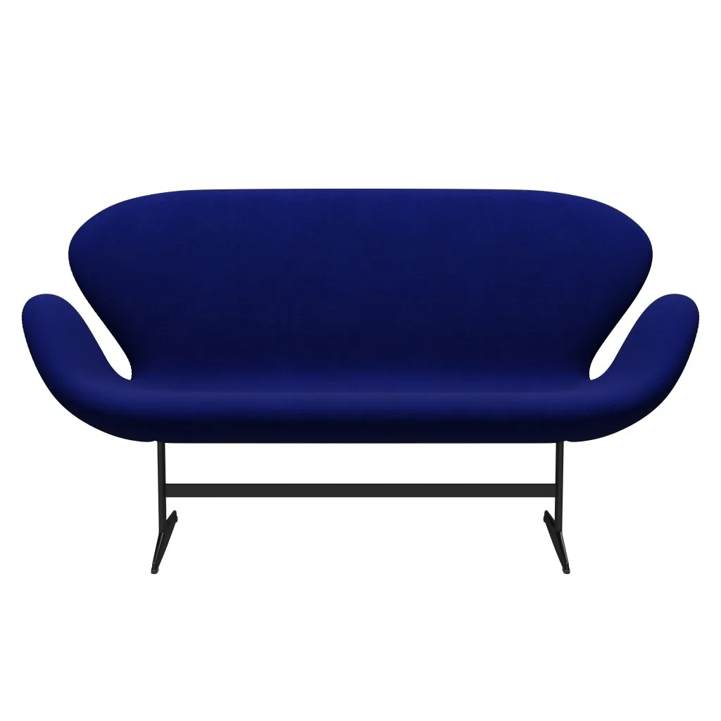 Fritz Hansen Swan™ Sofa 2 Seater, Black Lacquered/Hallingdal Ultra Marine