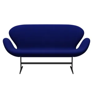 Fritz Hansen Swan™ Sofa 2 Seater, Black Lacquered/Hallingdal Ultra Marine