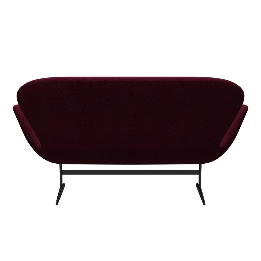 Fritz Hansen Swan™ Sofa 2 Seater, Black Lacquered/Hallingdal Wine Red/Violet
