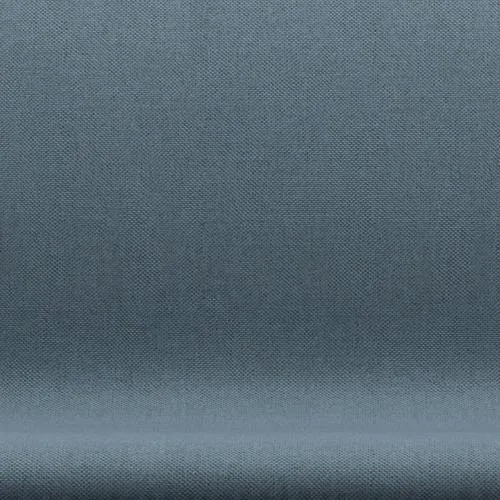 Fritz Hansen Swan™ Sofa 2 Seater, Black Lacquered/Re Wool Natural/Light Blue