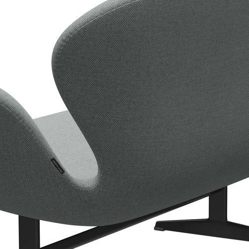 Fritz Hansen Swan™ Sofa 2 Seater, Black Lacquered/Re Wool Pale Aqua