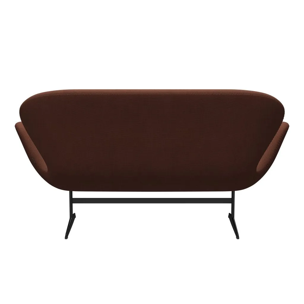 Fritz Hansen Swan™ Sofa 2 Seater, Black Lacquered/Steelcut Medium Brown