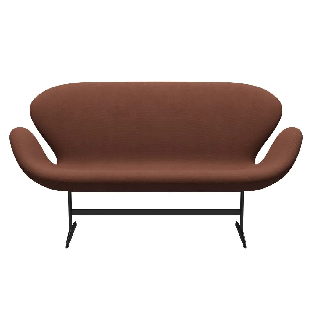 Fritz Hansen Swan™ Sofa 2 Seater, Black Lacquered/Steelcut Medium Brown
