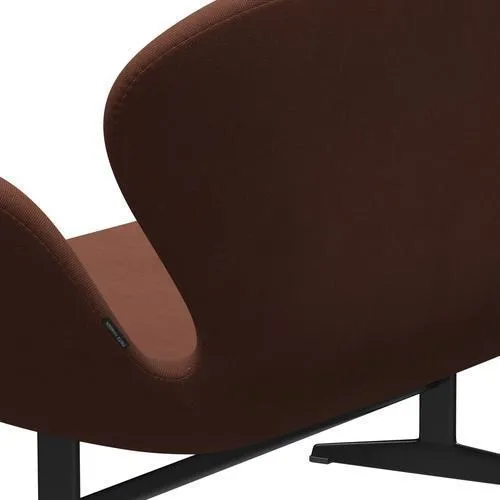Fritz Hansen Swan™ Sofa 2 Seater, Black Lacquered/Steelcut Medium Brown